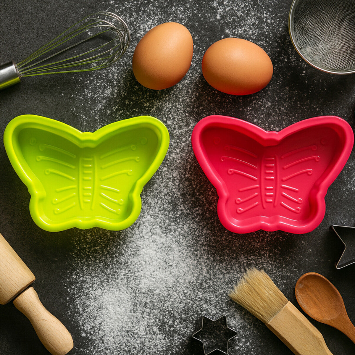 Hallie Silicone Baking Set Of Two Butterflies Cake Moulds