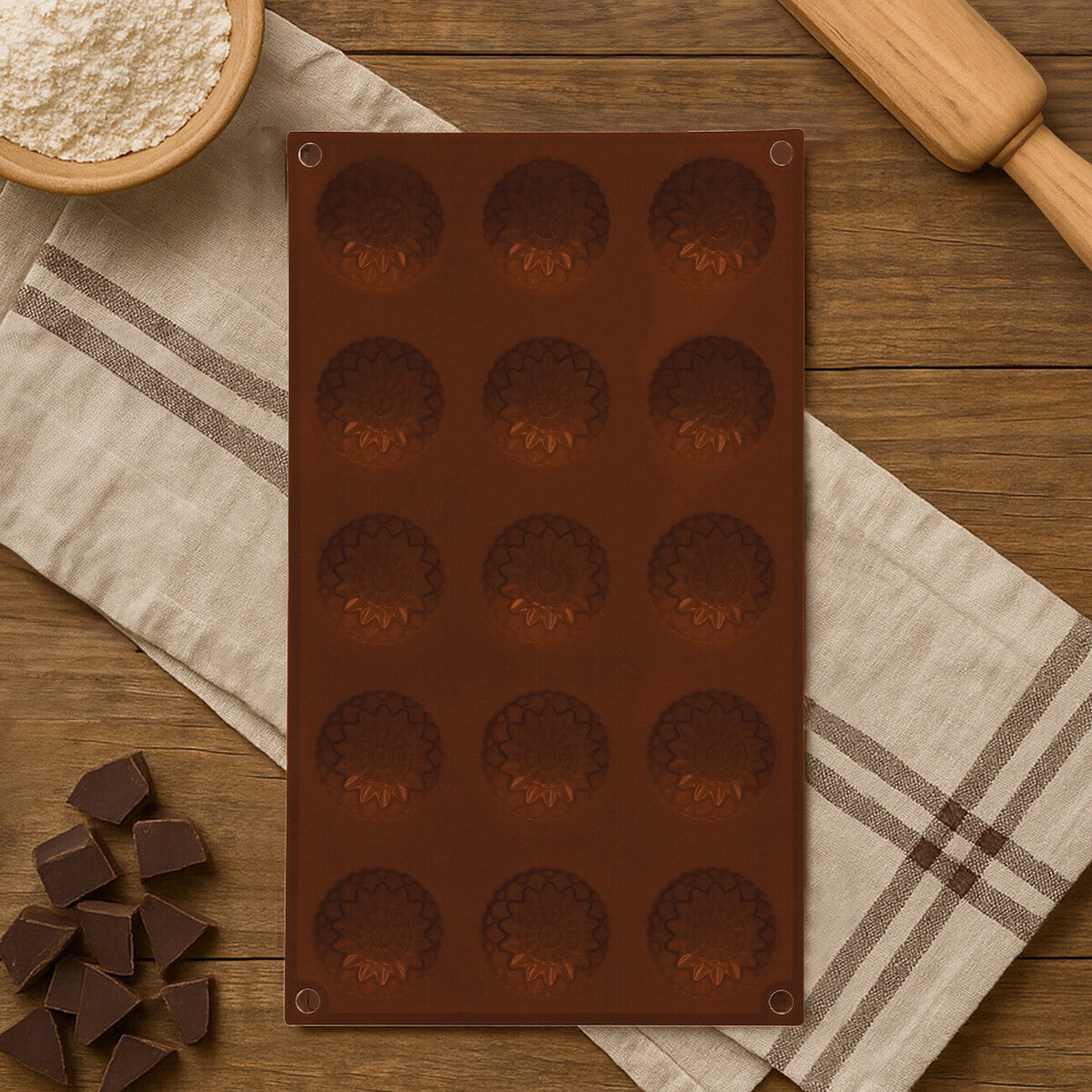 Hallie 15 Flower Shape Silicone Chocolate Mould