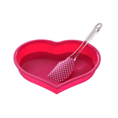 Hallie Heart Silicone Mould and Spatula Baking Set