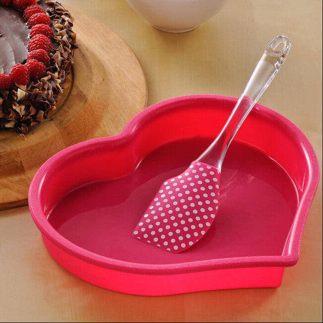 Hallie Heart Silicone Mould and Spatula Baking Set
