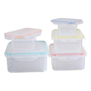Herrela 5 Piece Rectangular Food Containers with Airtight Lids
