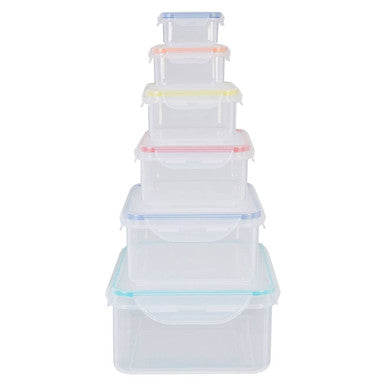 Herrela 6 Piece Rectangular Food Containers with Airtight Lids