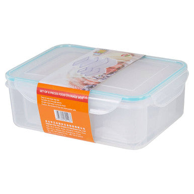 Herrela 6 Piece Rectangular Food Containers with Airtight Lids