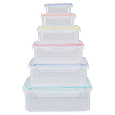 Herrela 6 Piece Rectangular Food Containers with Airtight Lids