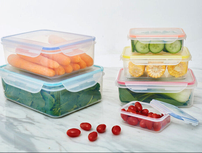 Herrela 6 Piece Rectangular Food Containers with Airtight Lids
