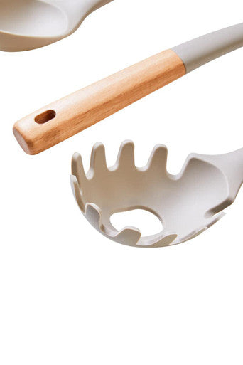 Nova 3 Piece Kitchen Tool Set with Stone Grey Silicone Heads
