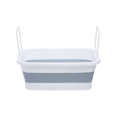 White And Grey Collapsible Basket With Handles | Averill