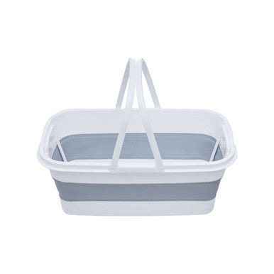 White And Grey Collapsible Basket With Handles | Averill