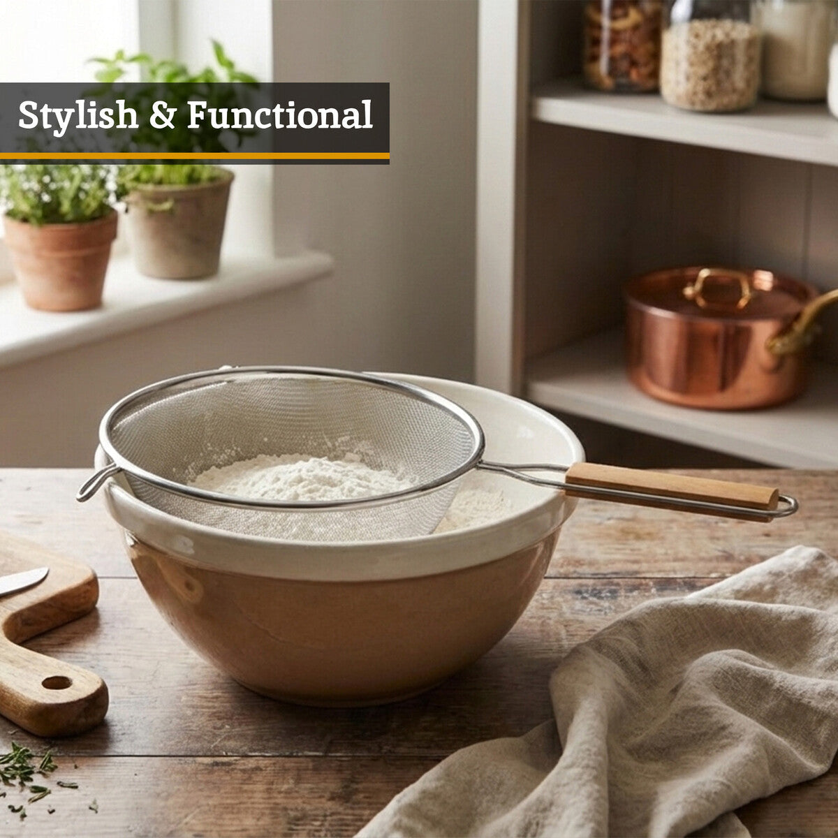 Zenigo Medium Sieve With Wooden Handle
