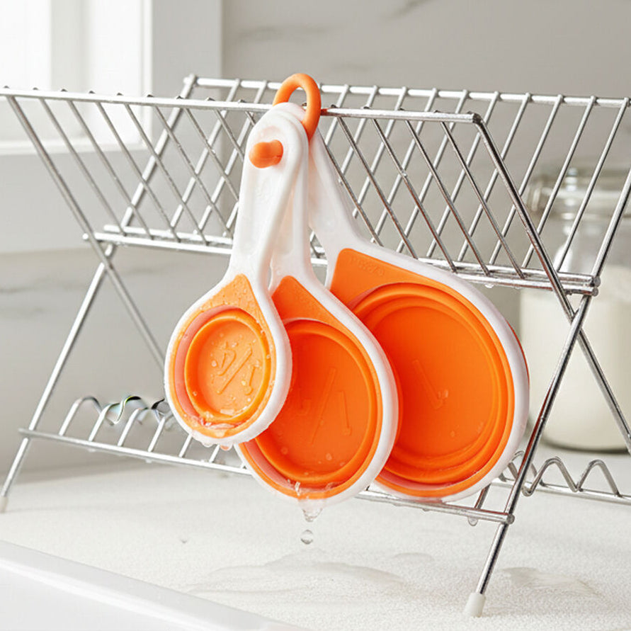Zing Set Of 4 Collapsible Orange Silicone Measuring Cups