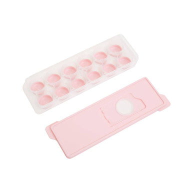Arctic Pink Plastic Ice Cube Tray with Lid Makes 12 Cubes
