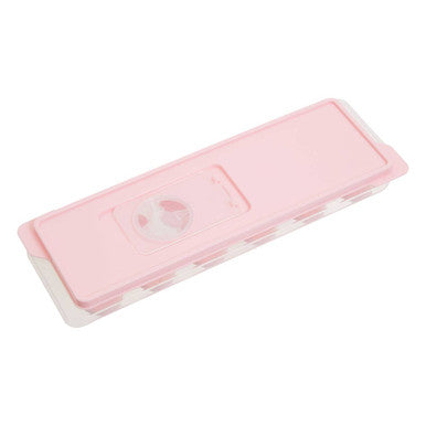 Arctic Pink Plastic Ice Cube Tray with Lid Makes 12 Cubes