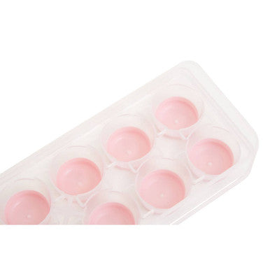 Arctic Pink Plastic Ice Cube Tray with Lid Makes 12 Cubes