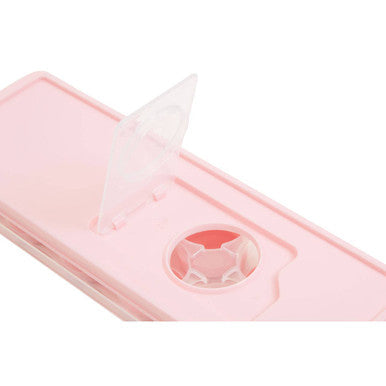 Arctic Pink Plastic Ice Cube Tray with Lid Makes 12 Cubes