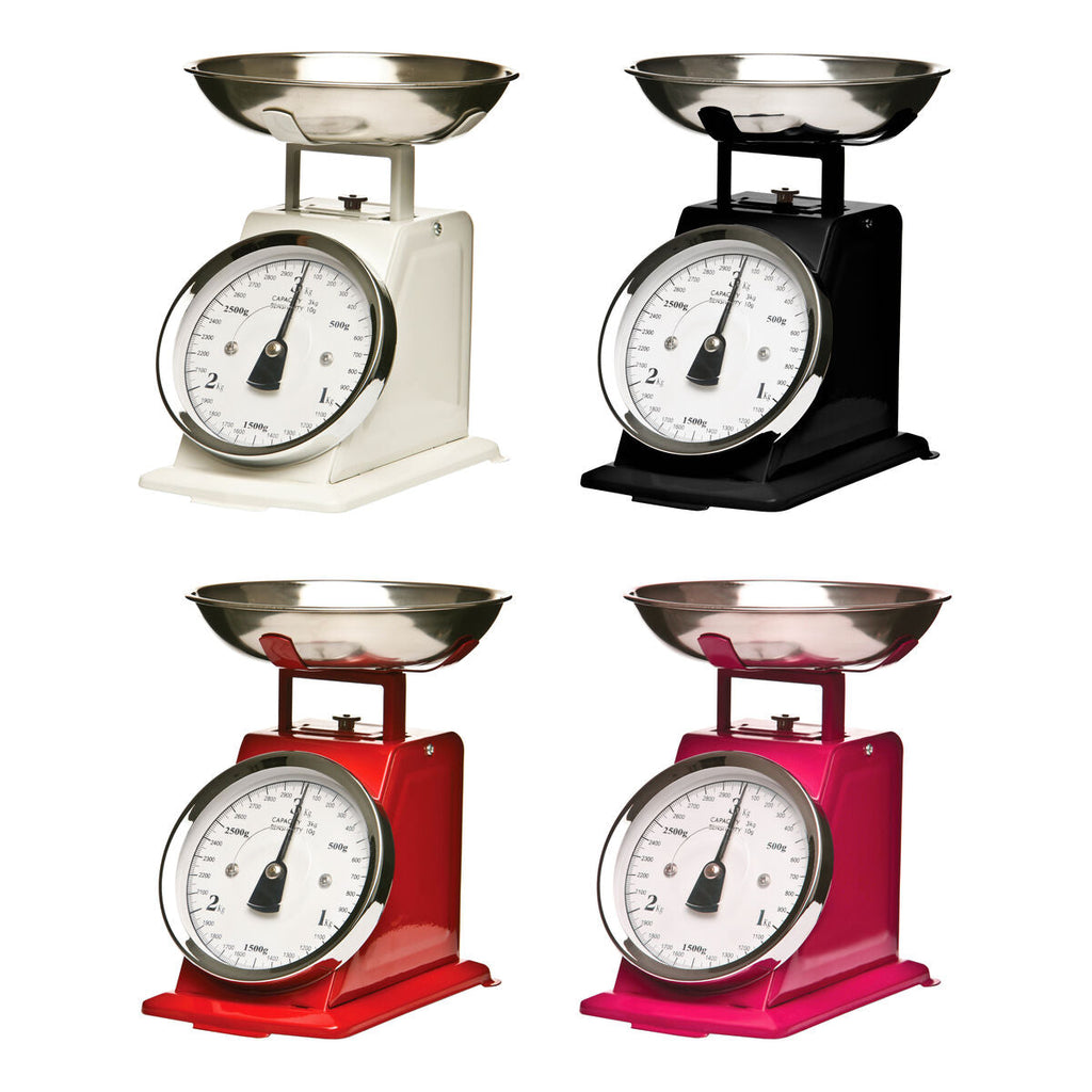 3kg Matt Black Retro Kitchen Scale | Olivier