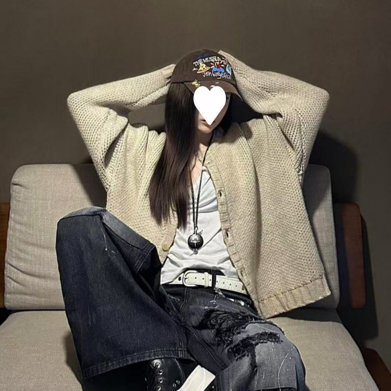 American Retro Sweater Cardigan Women's Autumn And Winter Peace Dove Jacquard Sweater