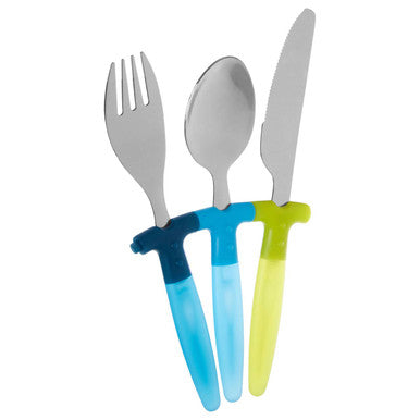 Kai Children's 3 Piece Blue and Yellow Cutlery Set