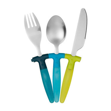 Kai Children's 3 Piece Blue and Yellow Cutlery Set
