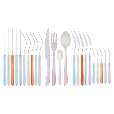 Zuma 24 Piece Multi Pastel Coloured Cutlery