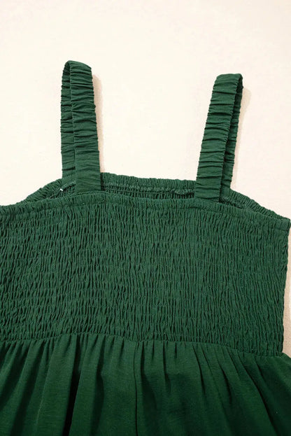 Smocked Square Neck Wide Leg Jumpsuit Women UK