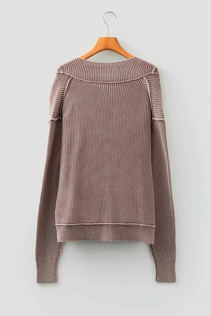 Stonewash Patchwork Knit Open Cardigan Women UK
