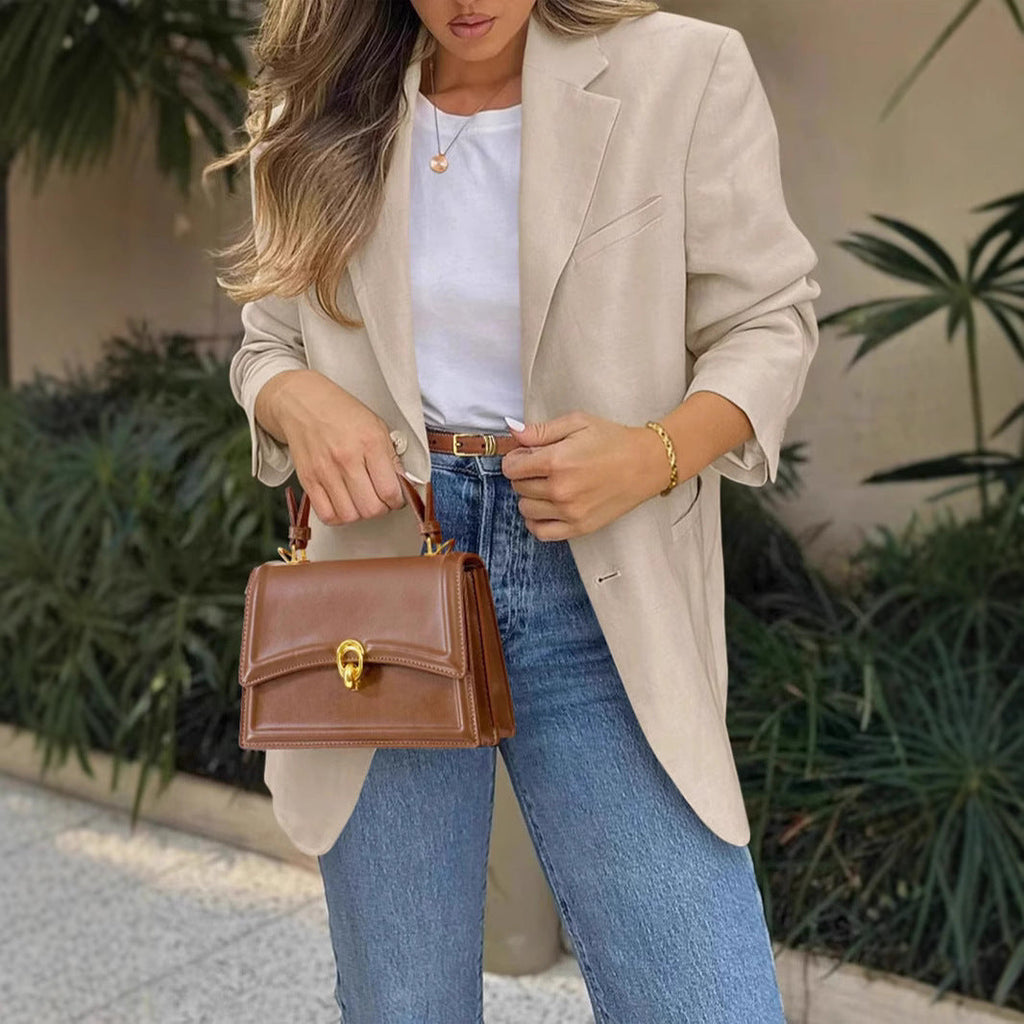 British Style Casual Long Sleeve Coat