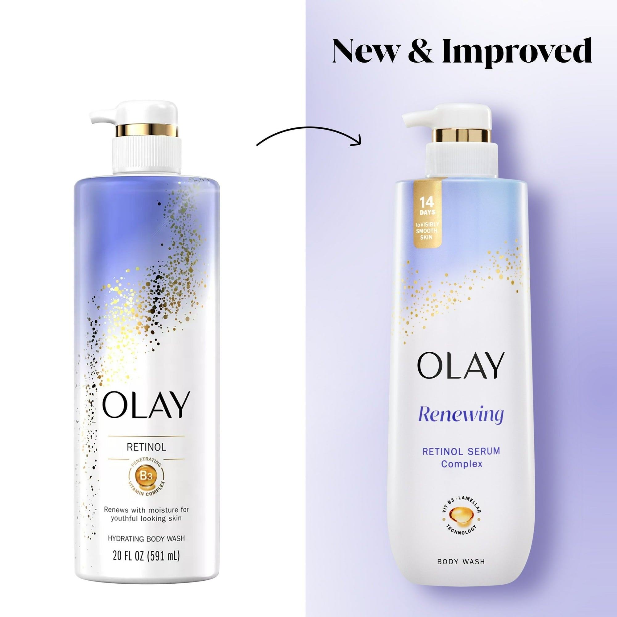 Olay Renewing Retinol Serum Complex Body Wash with Vitamin B3 – 20 fl oz