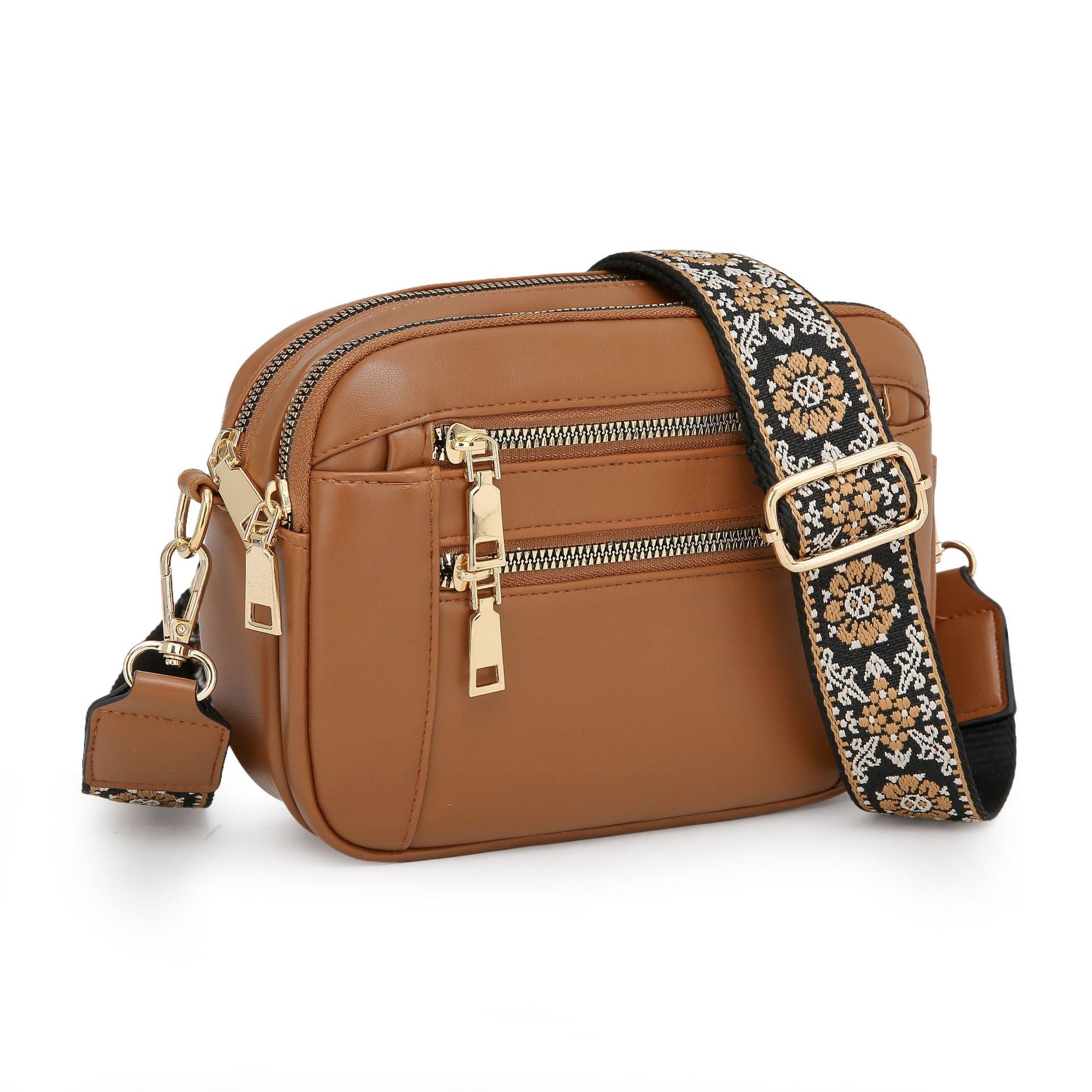 Ladies' Small Square Bag Two-tone Leather Crossbody Bag Large-capacity PU Crossbody Wallet Multi-functional For Women's Bag