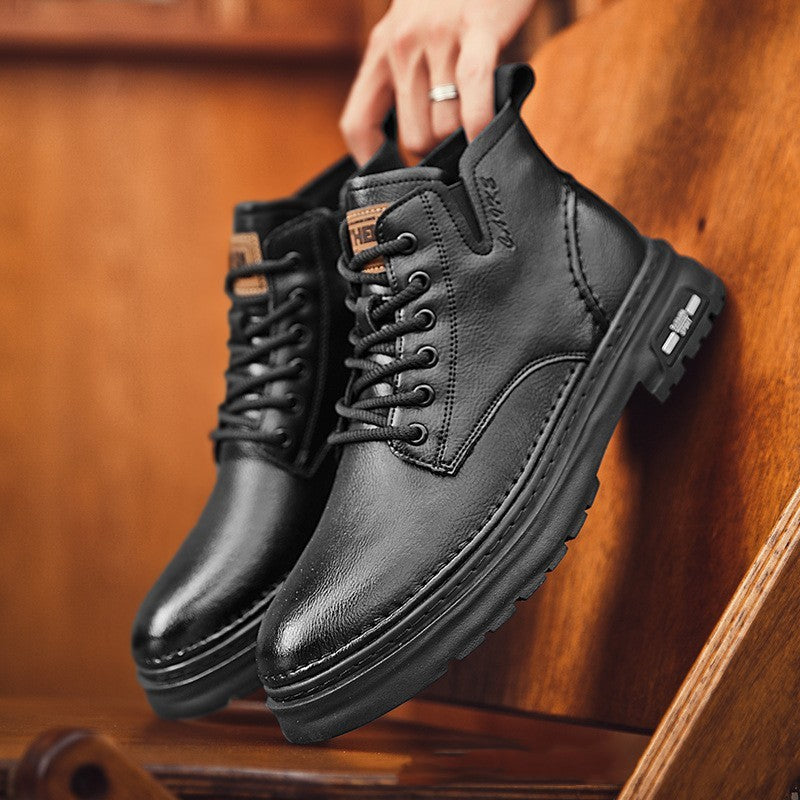 Martin Boots - Thick-Soled Mid-Top Retro Casual Boots