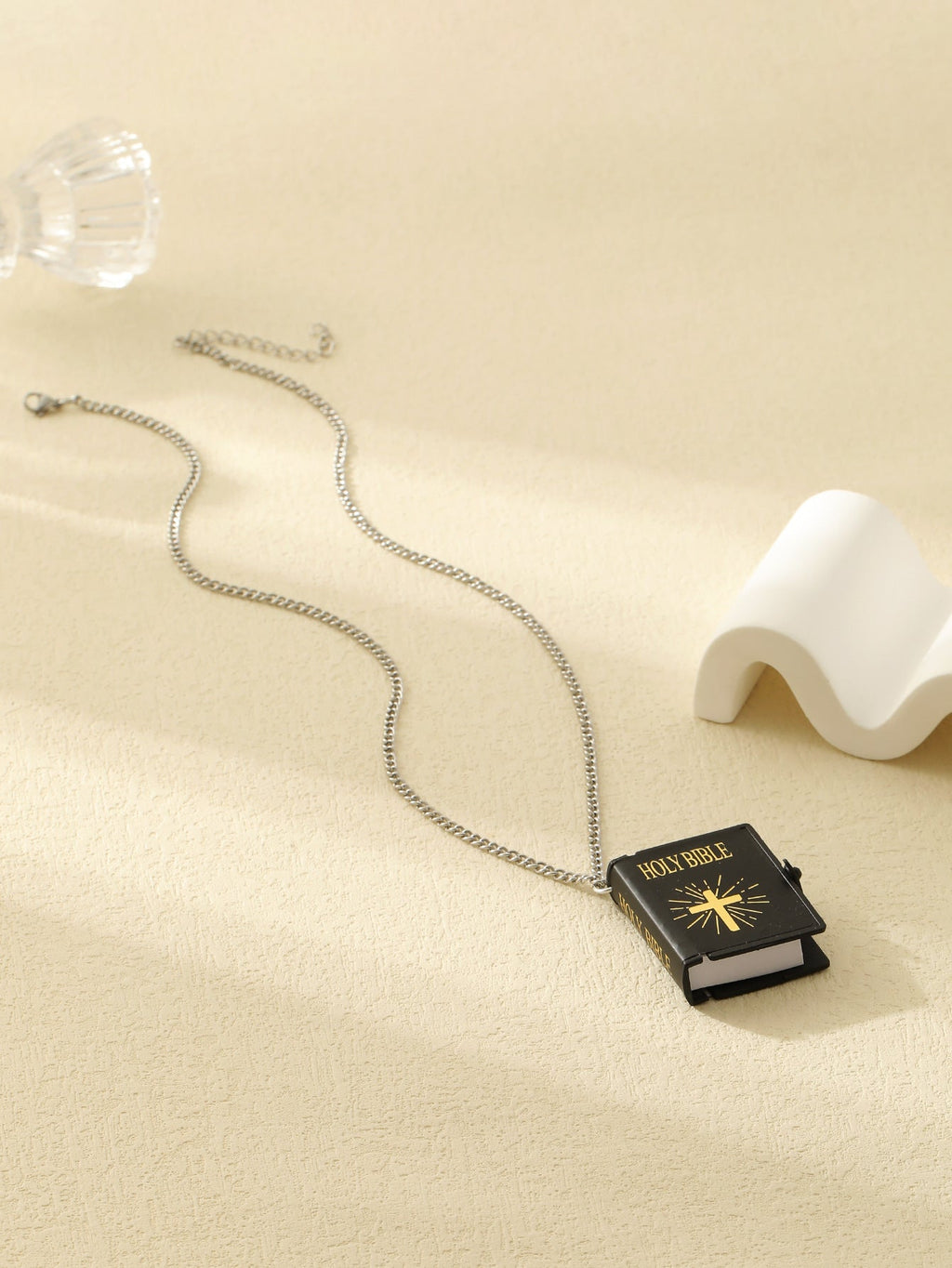Stainless Steel Necklaces For Men Women Cross Bible Verses Pendant Christian Jesus Baptism Gifts Fashion Jewelry
