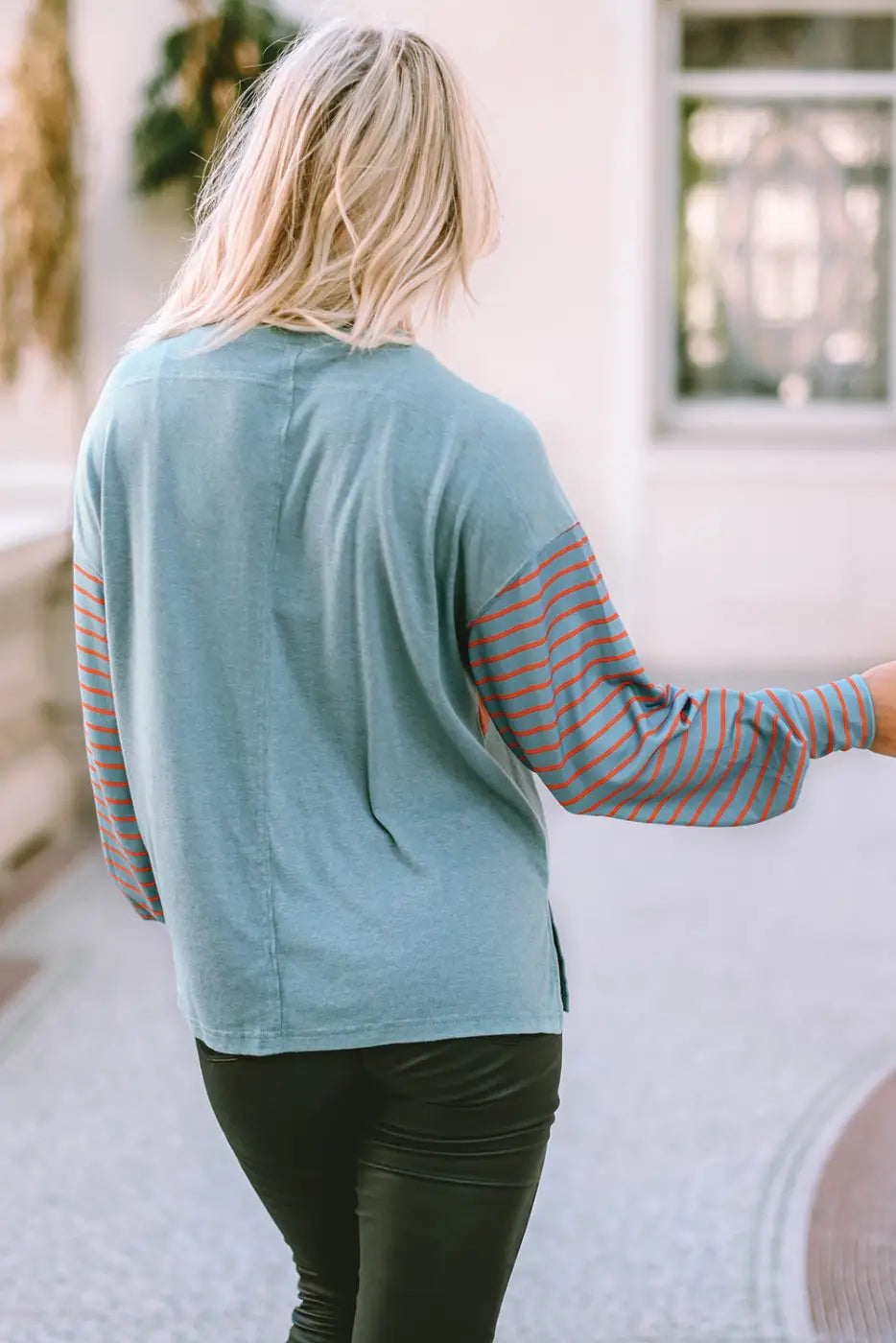 Color Block Bishop Sleeve Top Women UK