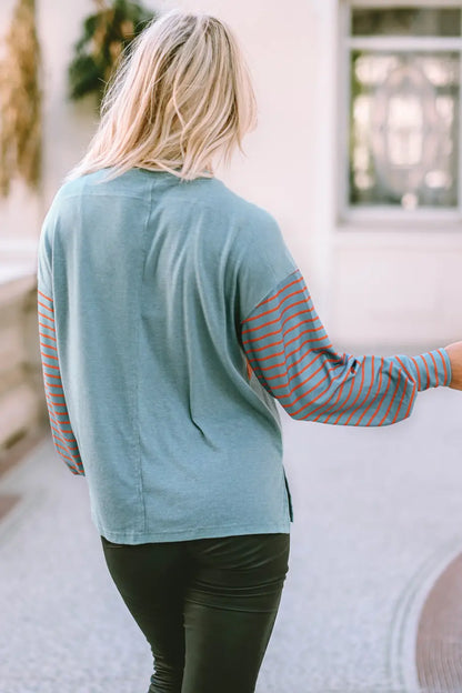 Color Block Bishop Sleeve Top Women UK