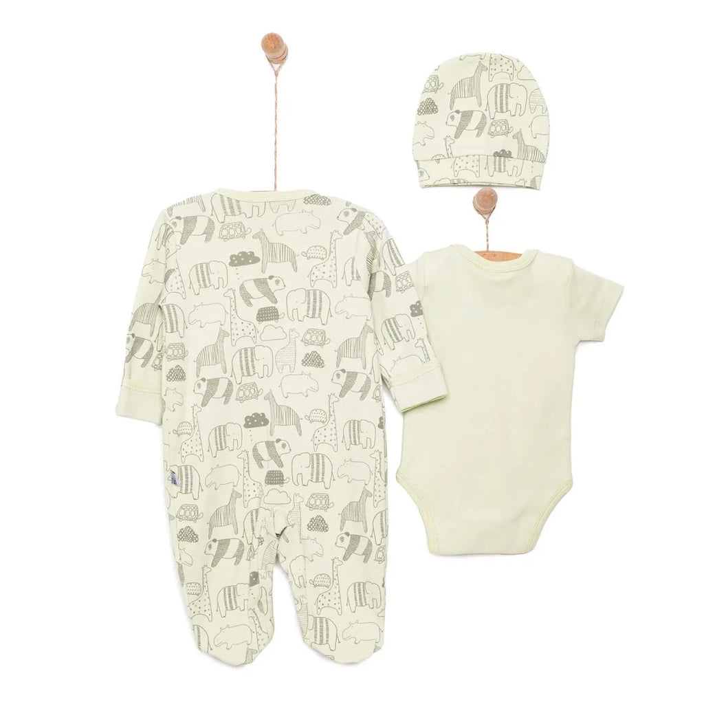 HelloBaby Boy Jumpsuit-Body-Hat - Green