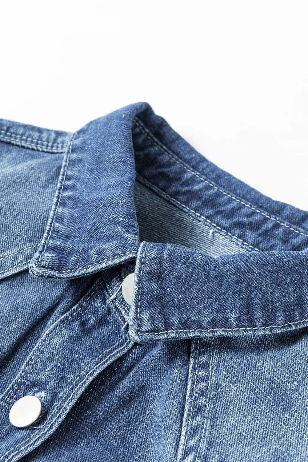 Light Wash Frayed Denim Duster Women UK
