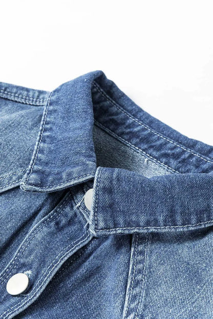 Light Wash Frayed Denim Duster Women UK