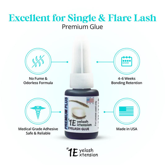 #1 Eyelash Extension Premium Plus Glue (5ml) — Odorless, Quick-Dry, For Licensed Pros