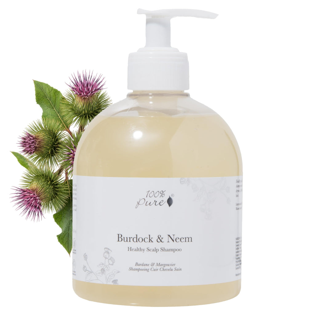 100% PURE Burdock & Neem Healthy Scalp Shampoo – For Dry, Itchy Scalp