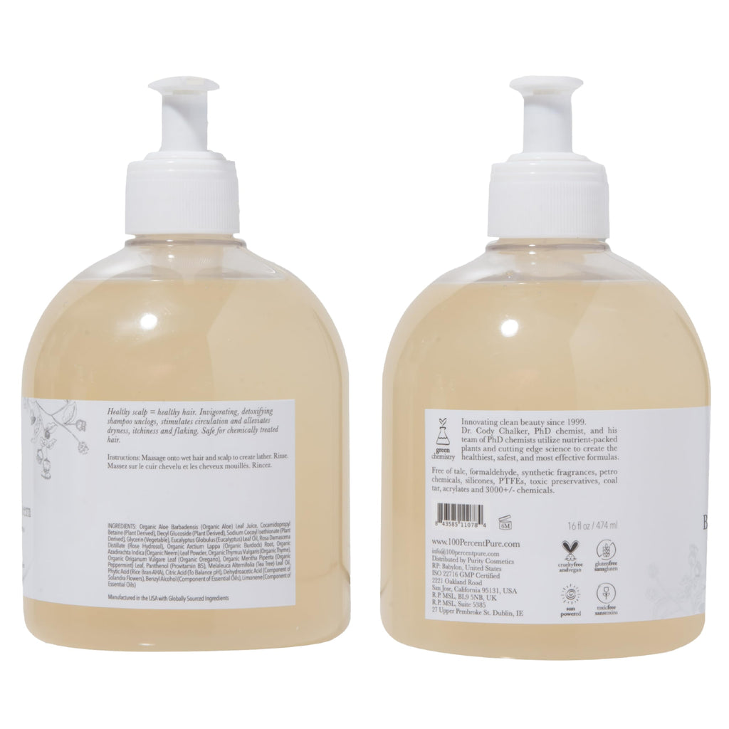 100% PURE Burdock & Neem Healthy Scalp Shampoo – For Dry, Itchy Scalp