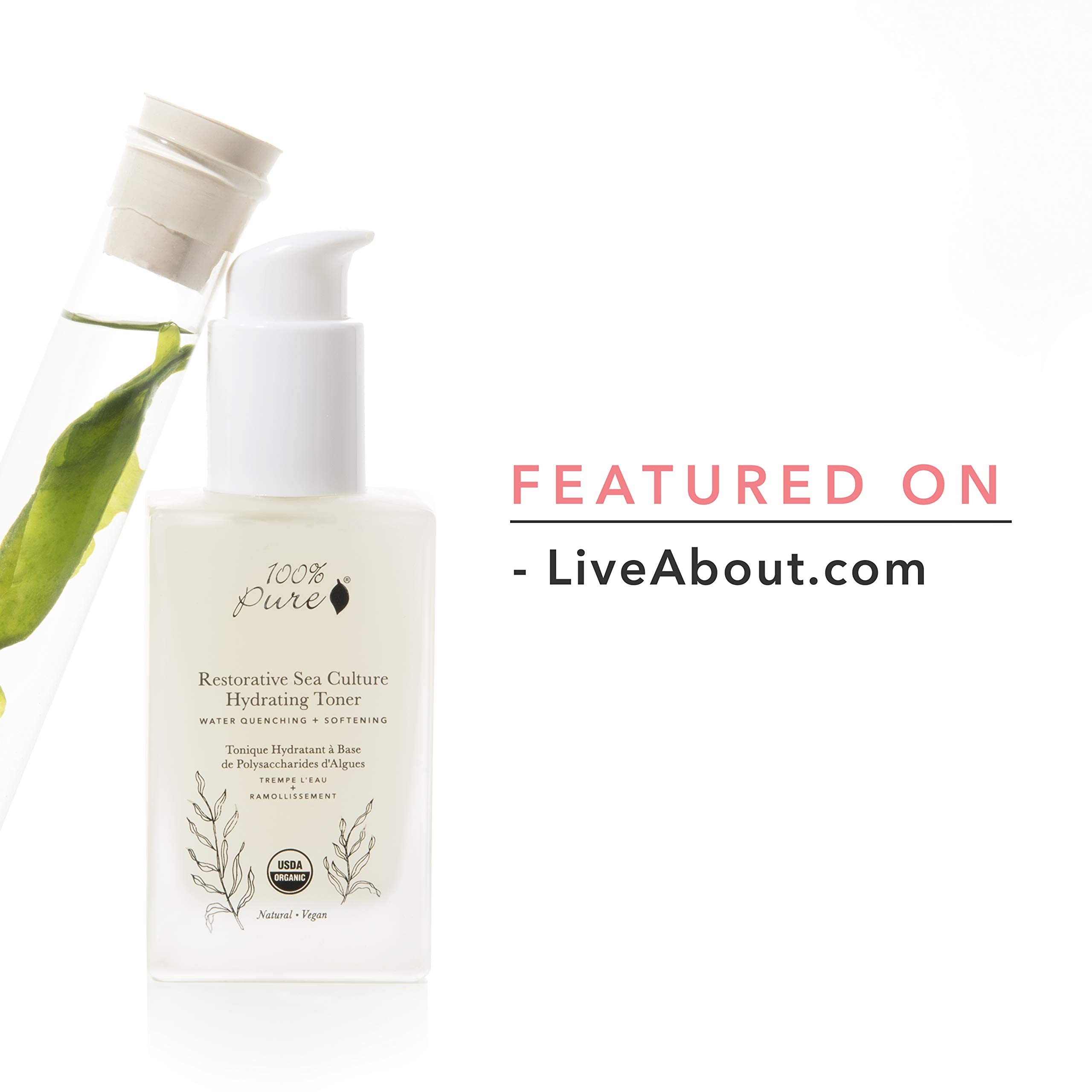 100% PURE Restorative Sea Essence Hydrating Toner – Alcohol-Free with Witch Hazel, Sea Kelp & Hyaluronic Acid