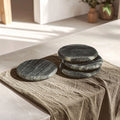 Set of 4 Grey Marble Round Coasters | Marmore