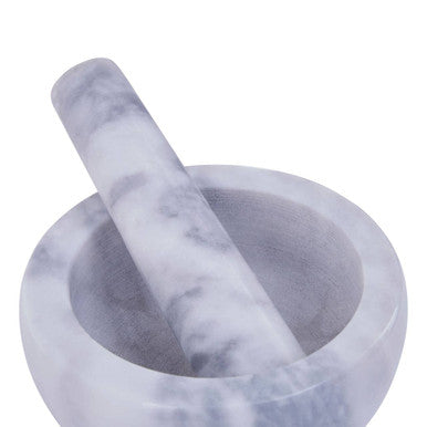 Salerno Grey Marble Bowl Shape Mortar and Pestle
