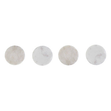 Kindia Set of Four White Marble Rustic Edge Coasters