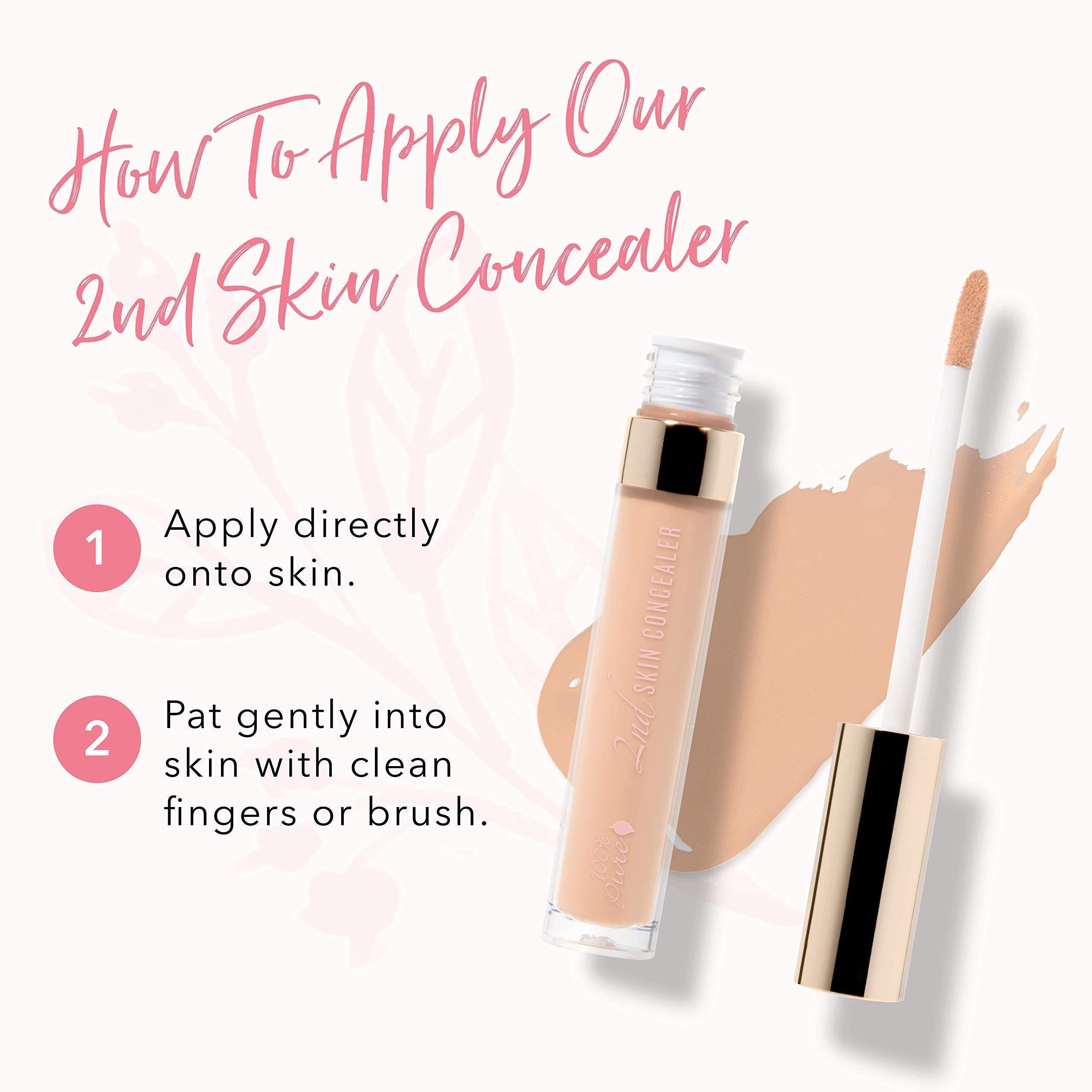 100% PURE 2nd Skin Concealer Shade 3 – Fruit Pigmented, Full Coverage, Lightweight Vegan Concealer