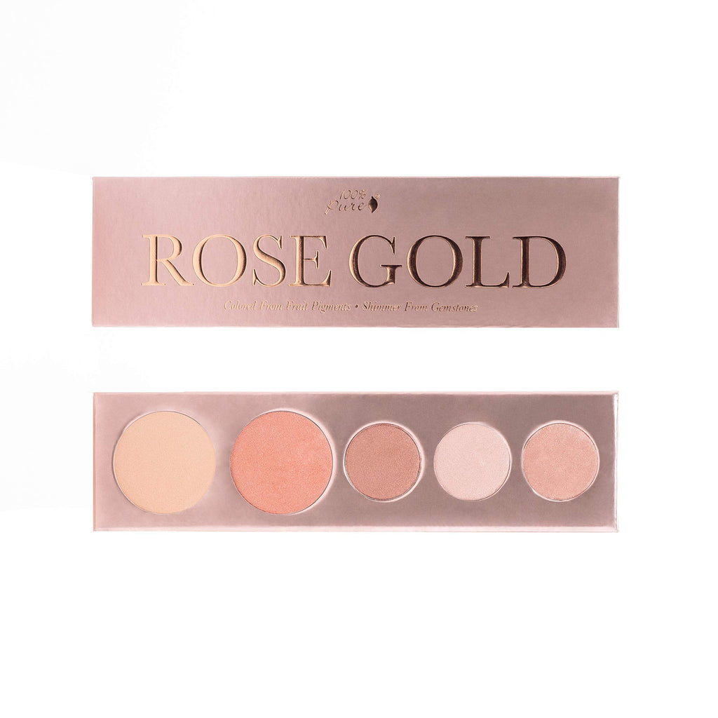 100% PURE Rose Gold Makeup Palette – All-In-One, Fruit Pigmented, Vegan