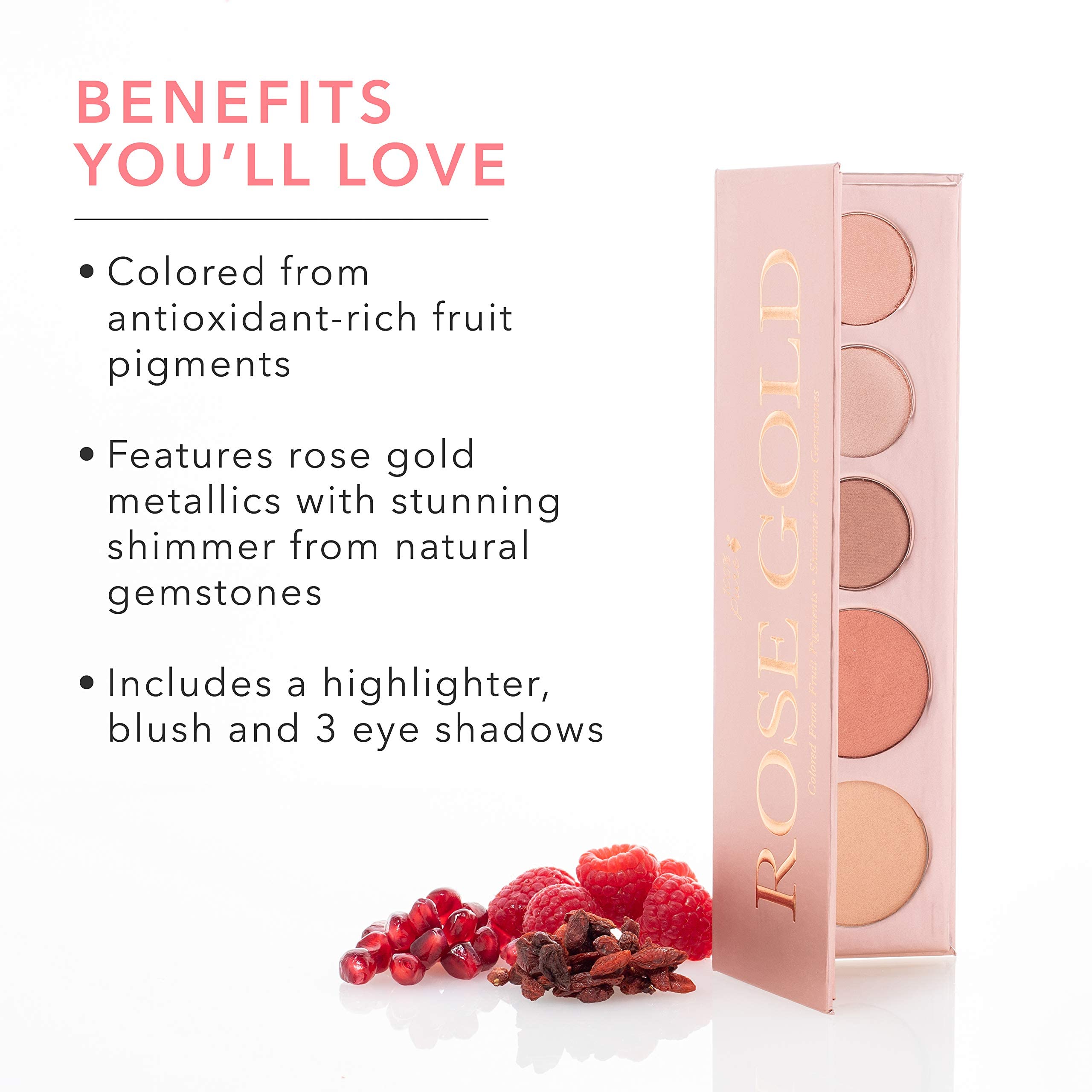 100% PURE Rose Gold Makeup Palette – All-In-One, Fruit Pigmented, Vegan