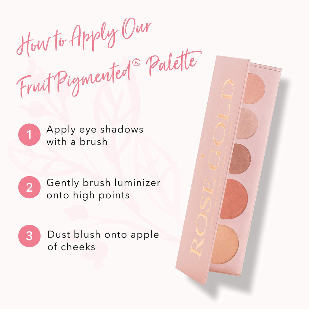 100% PURE Rose Gold Makeup Palette – All-In-One, Fruit Pigmented, Vegan