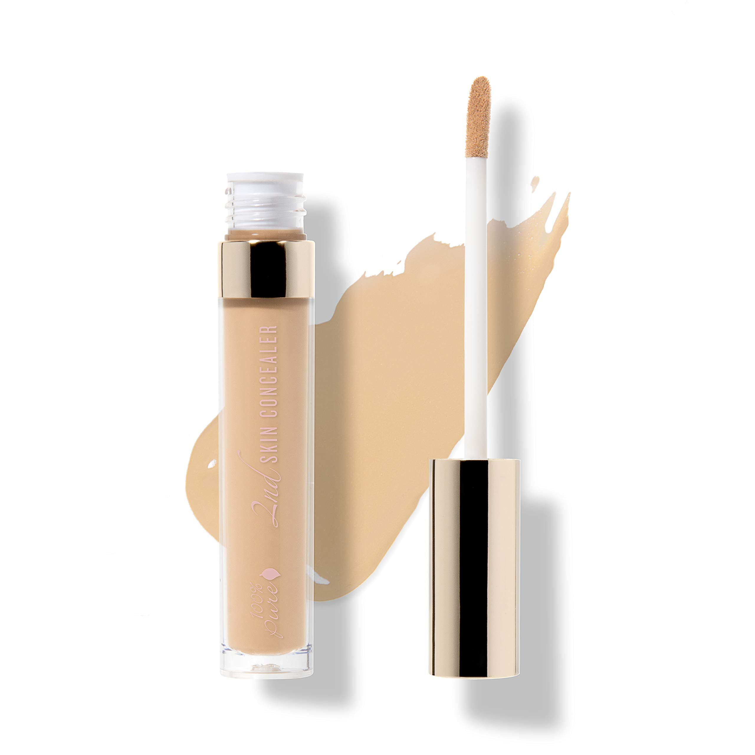 100% PURE 2nd Skin Concealer Shade 4 – Full Coverage, Lightweight, Fruit Pigmented, Vegan
