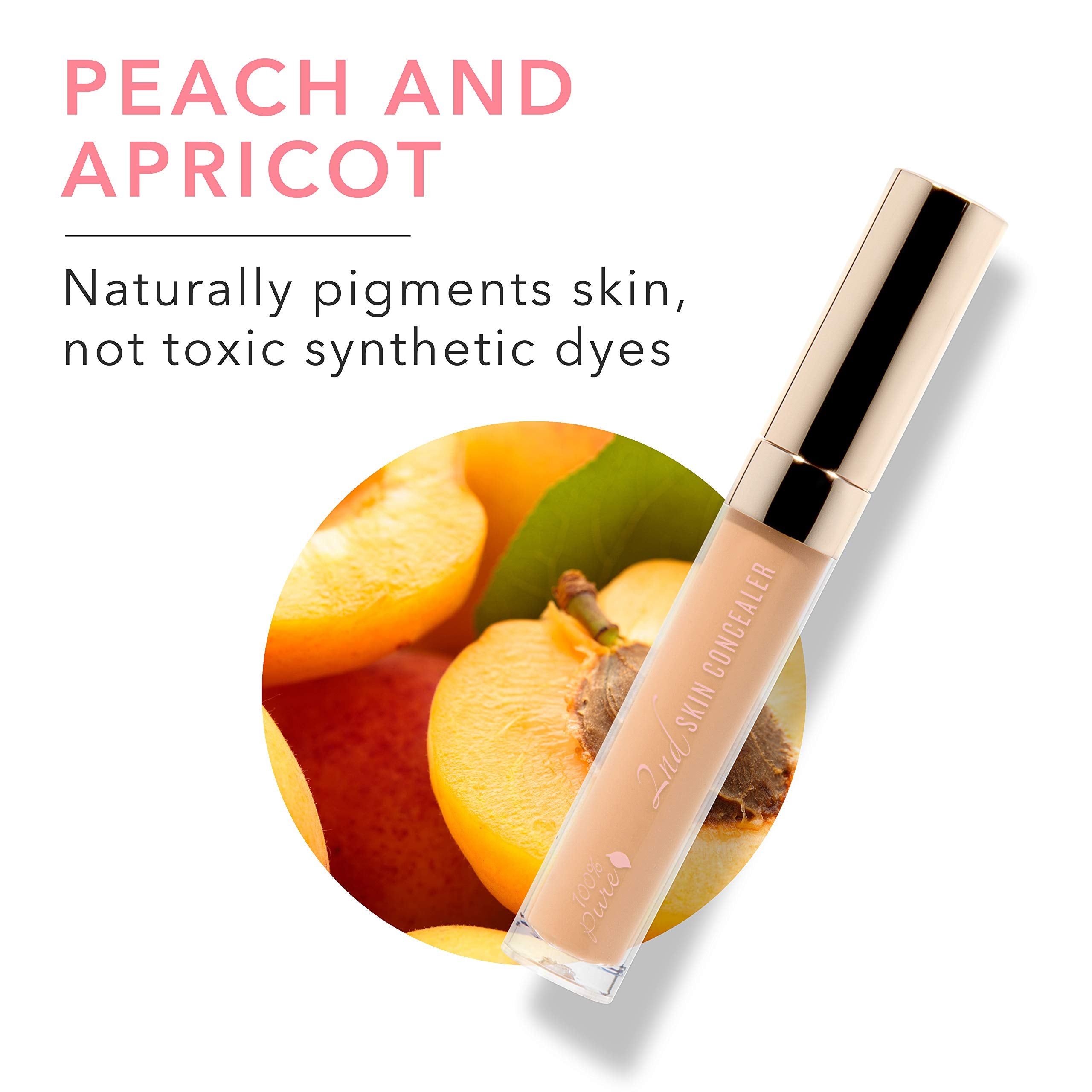 100% PURE 2nd Skin Concealer Shade 4 – Full Coverage, Lightweight, Fruit Pigmented, Vegan