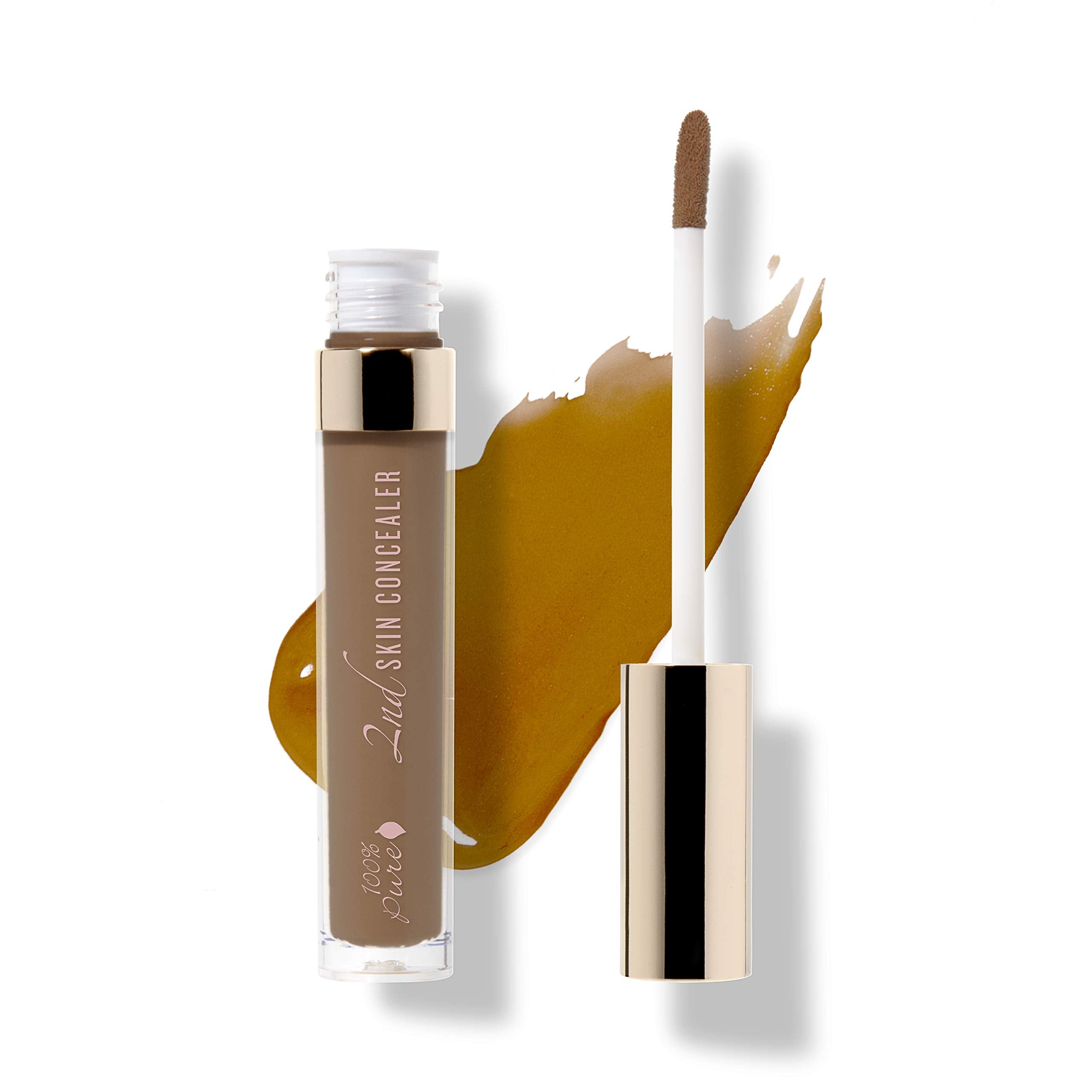 100% Pure 2nd Skin Concealer Shade 7 – Full Coverage, Lightweight, Fruit-Pigmented, Vegan (Deep Skin, Cool-Neutral) - 0.17 fl oz