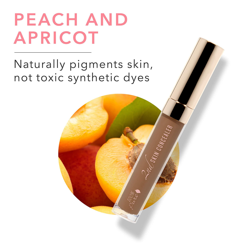 100% Pure 2nd Skin Concealer Shade 7 – Full Coverage, Lightweight, Fruit-Pigmented, Vegan (Deep Skin, Cool-Neutral) - 0.17 fl oz